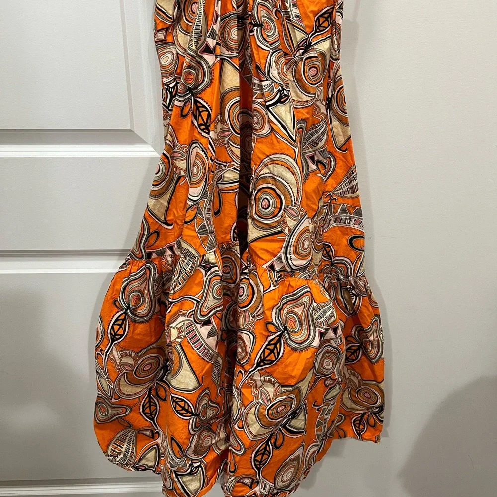 A.L.C. Orange Alexandria Printed Cut Out Midi-Dress Size 4 US $550_3